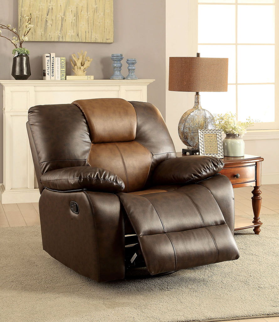 Dark Brown & Light Brown Pollux Recliner