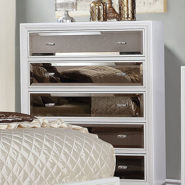 White Mirrored Chest