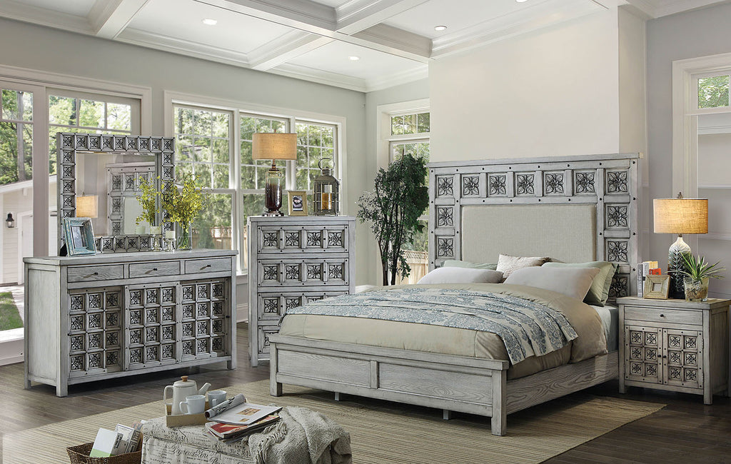 Pantaleon Poly-Resin Inlay Design Bed Frame
