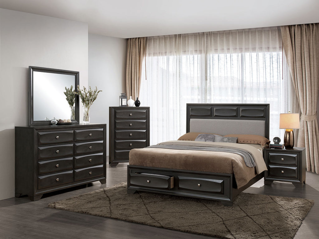 Wooden Bed Frame with Drawers