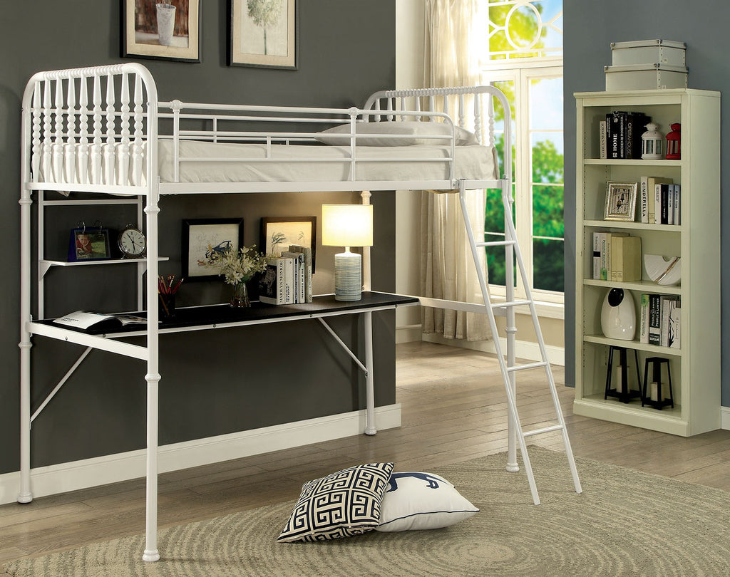 White Workstation Bunk Bed