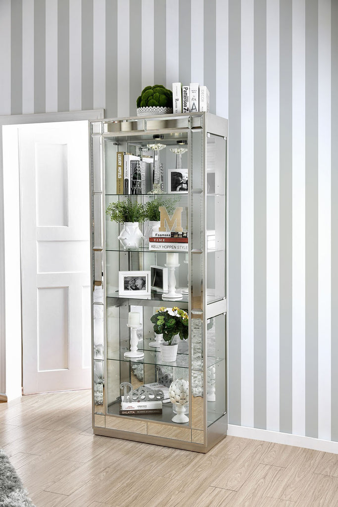 Silver Finish Carrollton Curio Cabinet