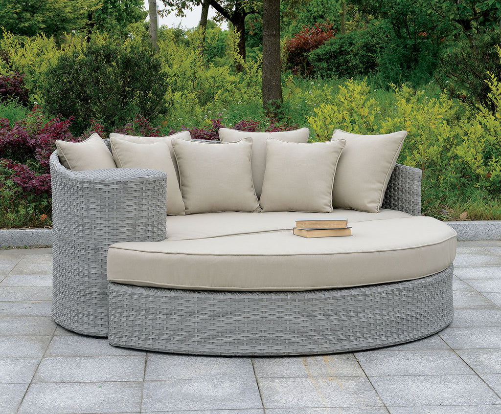 Calio Round Patio Sofa and Ottoman