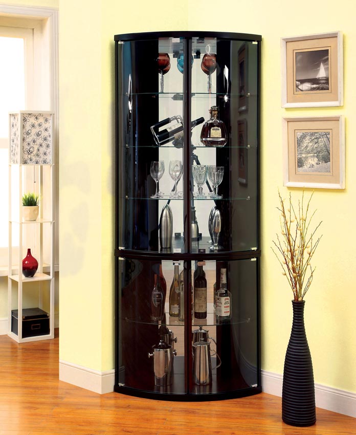Contemporary Corner Curio Cabinet
