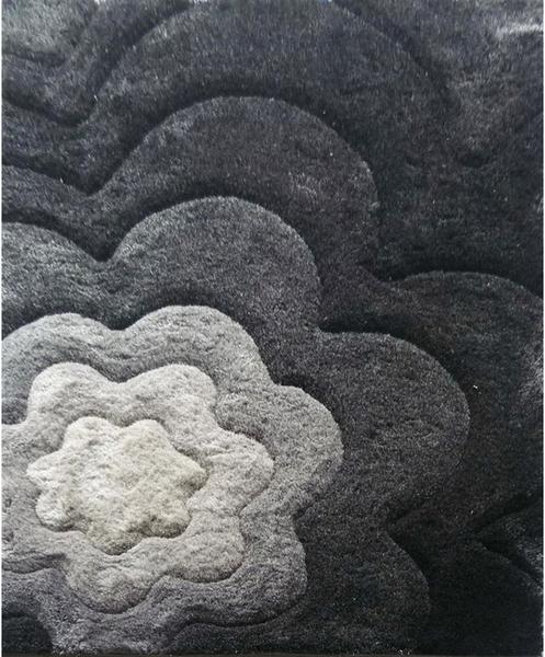 Grey, White, and Black Rug
