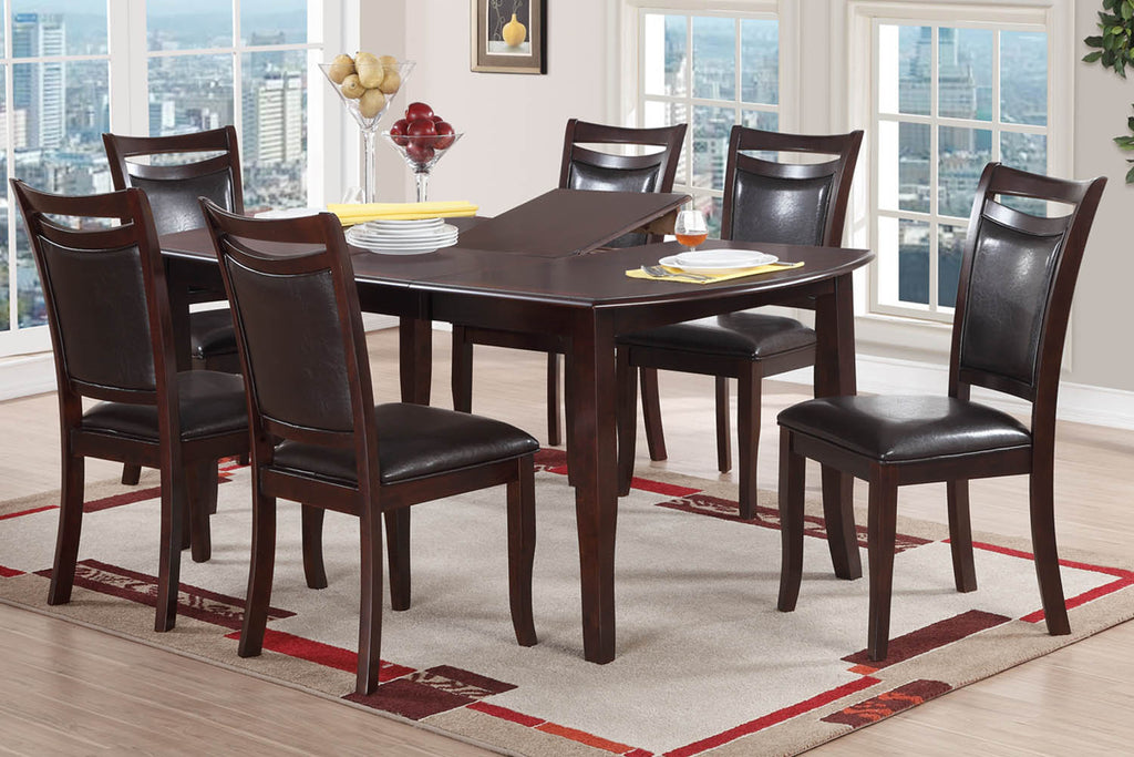 7 Piece Espresso Finish Top Dinette Set