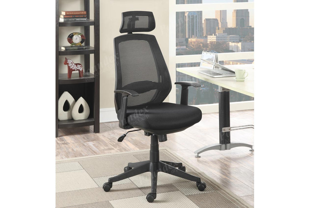 Black Office Chair with Neck Support