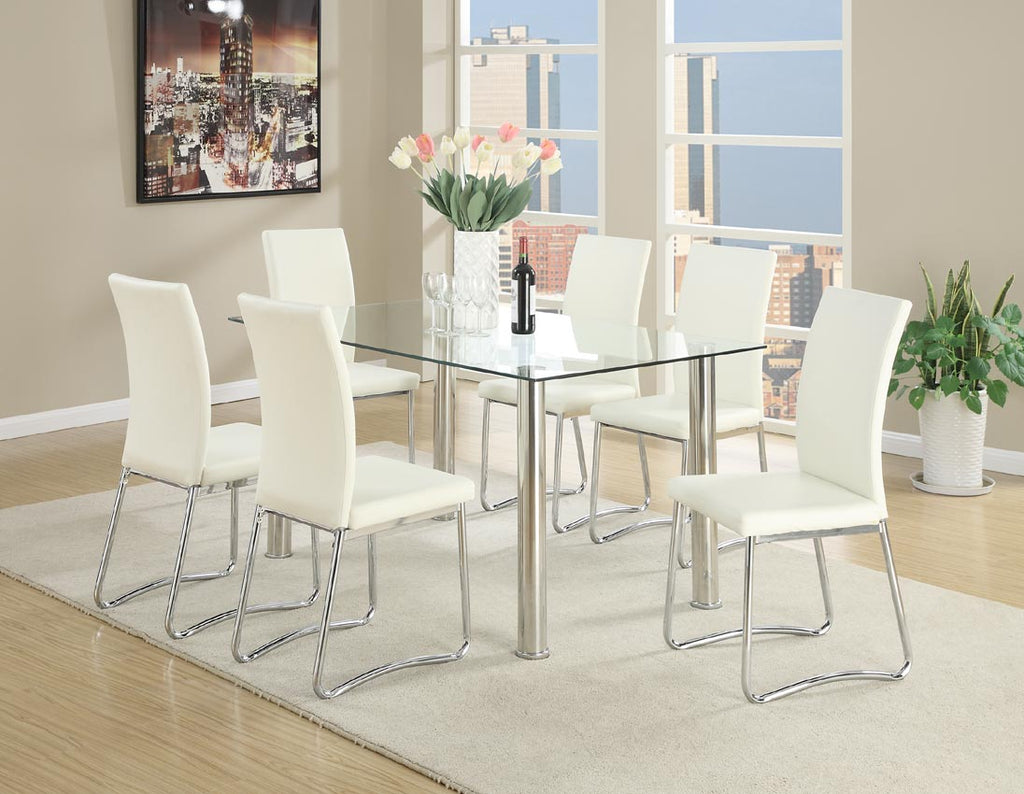 6 Pcs White Modern Dining
