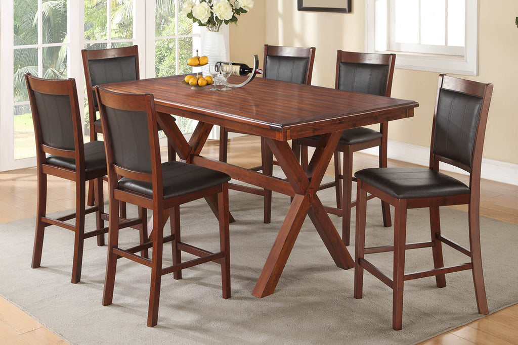 7 Piece Cherry finish Counter Height Dining Set