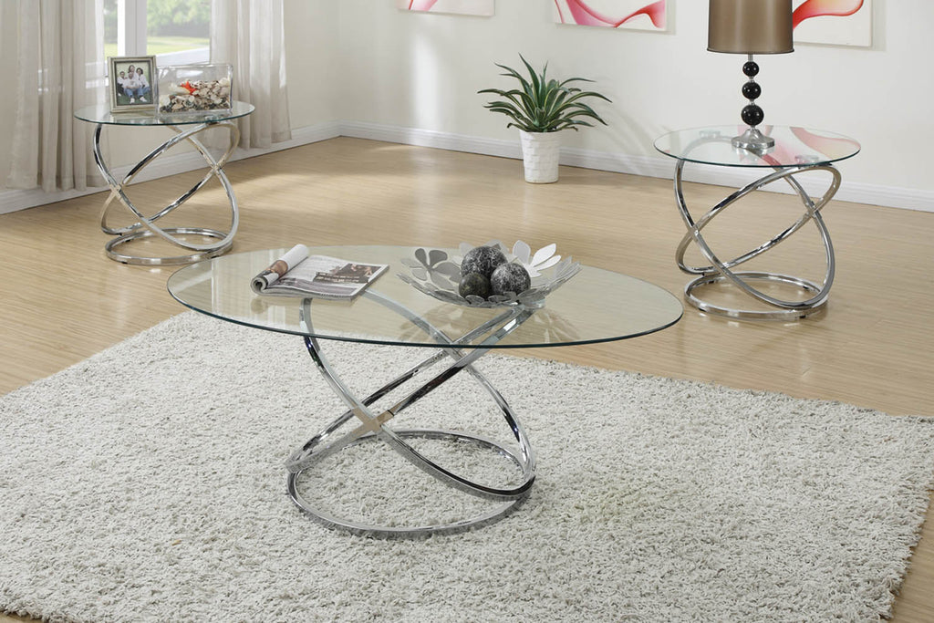 3 Piece Modern Metal Coffee Table Set