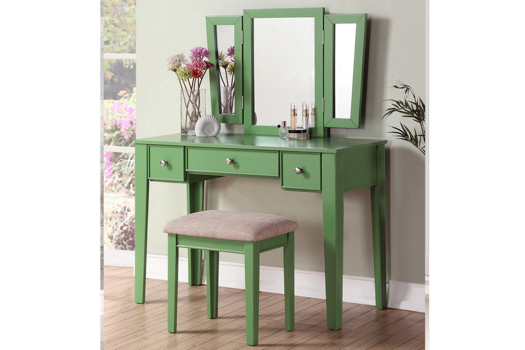 Apple Green Vanity Set with Stool
