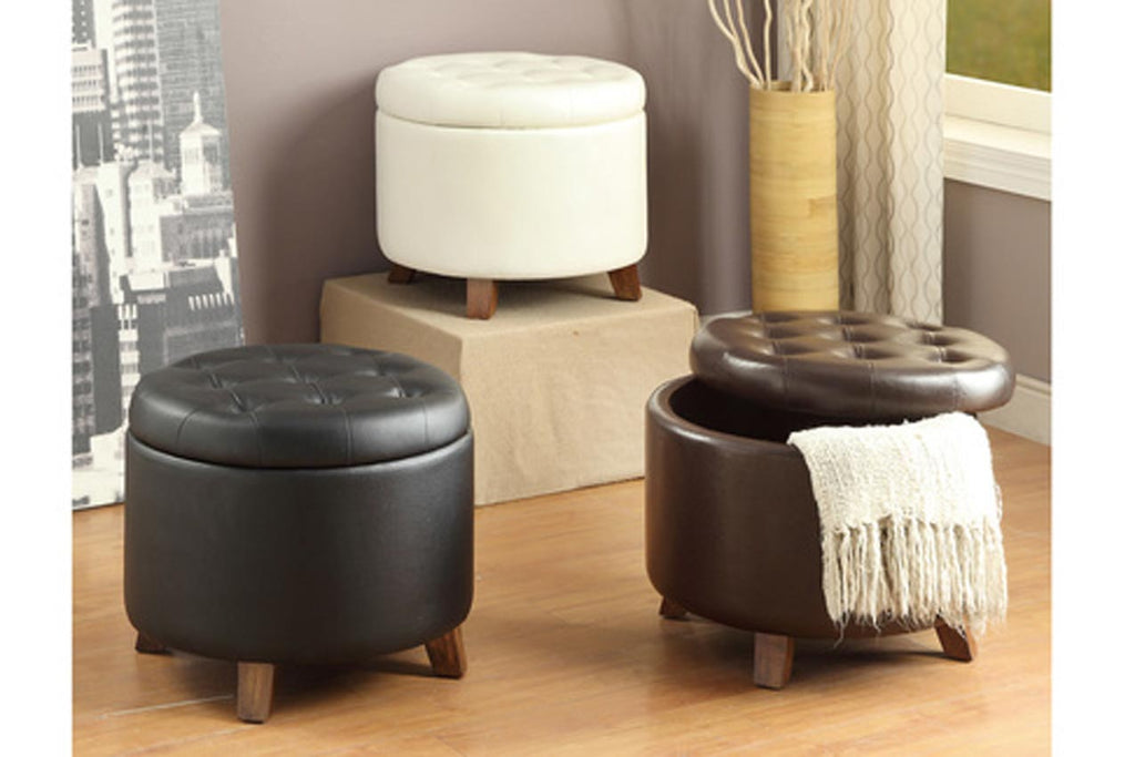 Faux Leather Cocktail Ottoman-color option