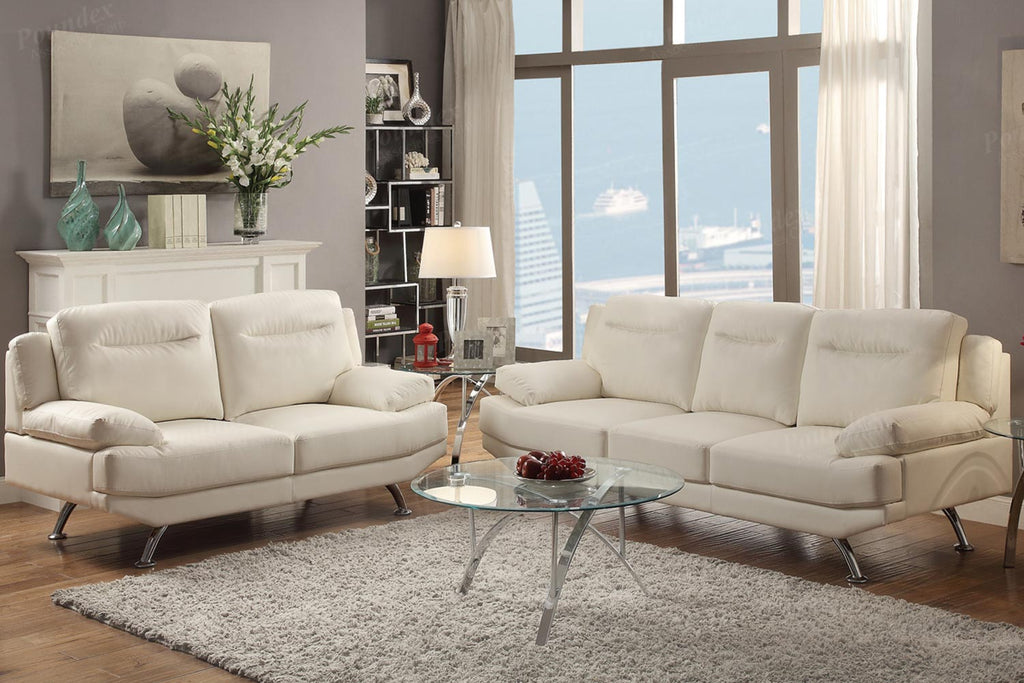 2 Pcs Modern White Faux Leather