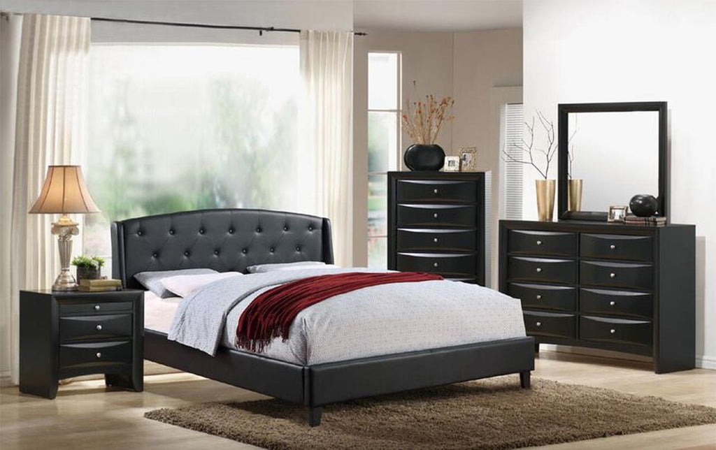 Faux Leather Bed Frame- black or white