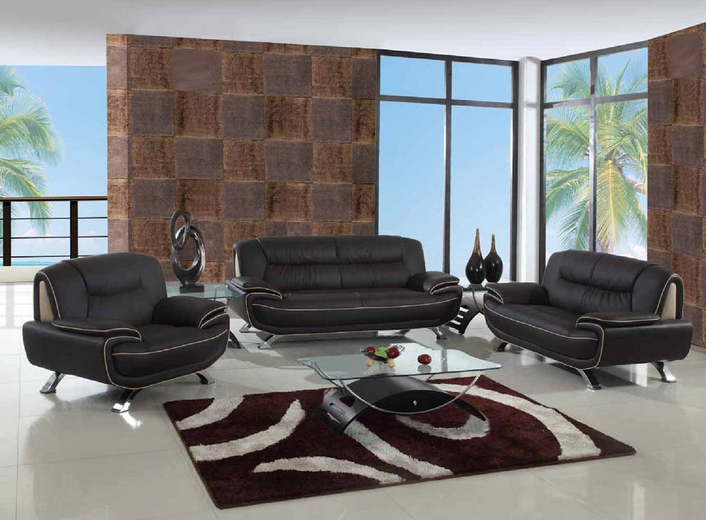 2 Pcs Brown Living Room Set