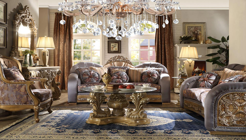 2 Pcs Violet Persian Sofa Set