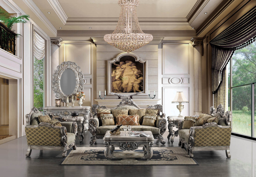 2 Pcs Metallic Elegant Living Room Set