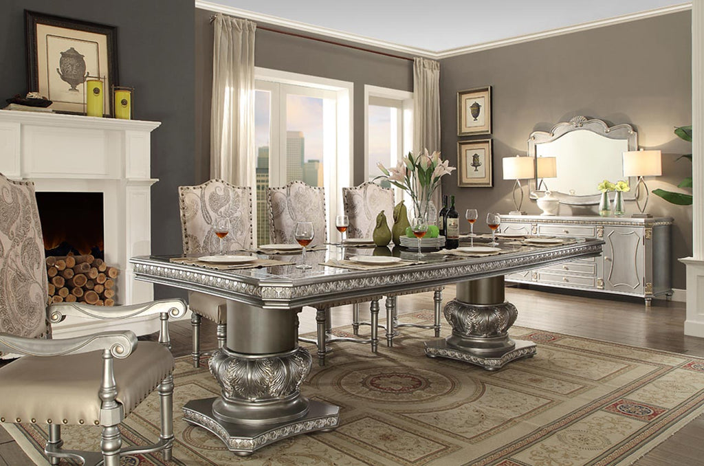 9 Pcs Antique Style Dining Table Set