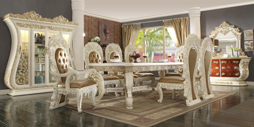 9 Pcs Antique Style Dining Table Set