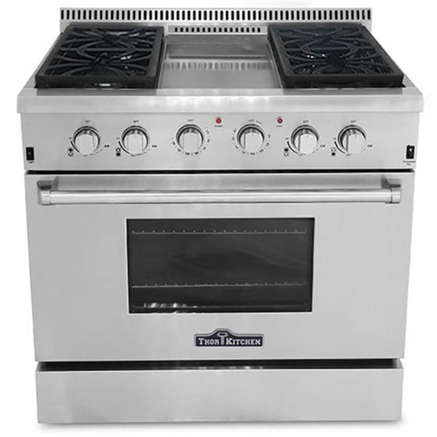 Thor Kitchen 36" Gas Freestanding Range with 4 Burners, Sealed Burner, 5.2 cu. ft.