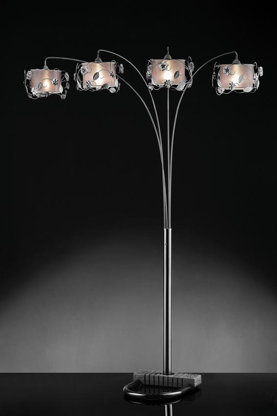 Double Shades Beige Arch Lamp
