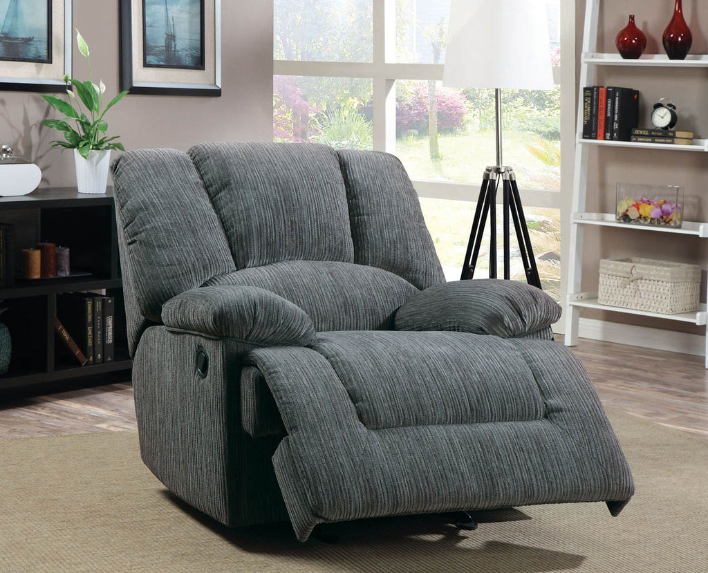Gray Chenille Fabric Recliner