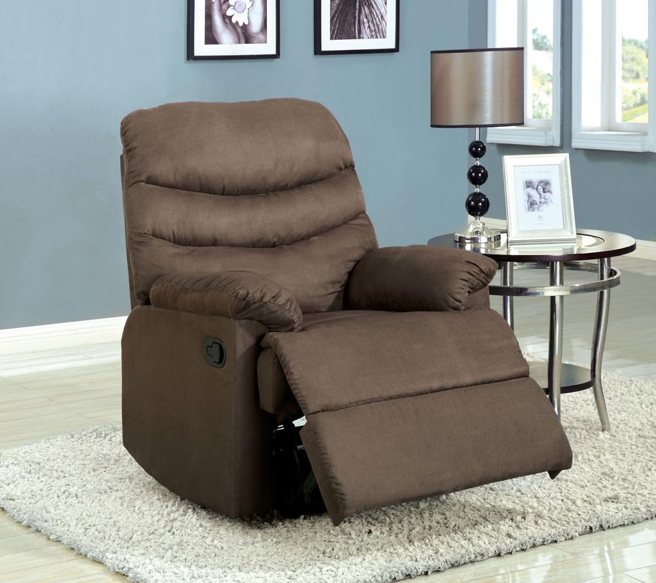 Light Brown Suede Recliner