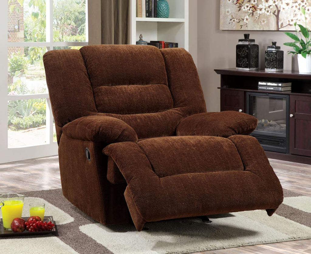 Brown Chenille Fabric Recliner