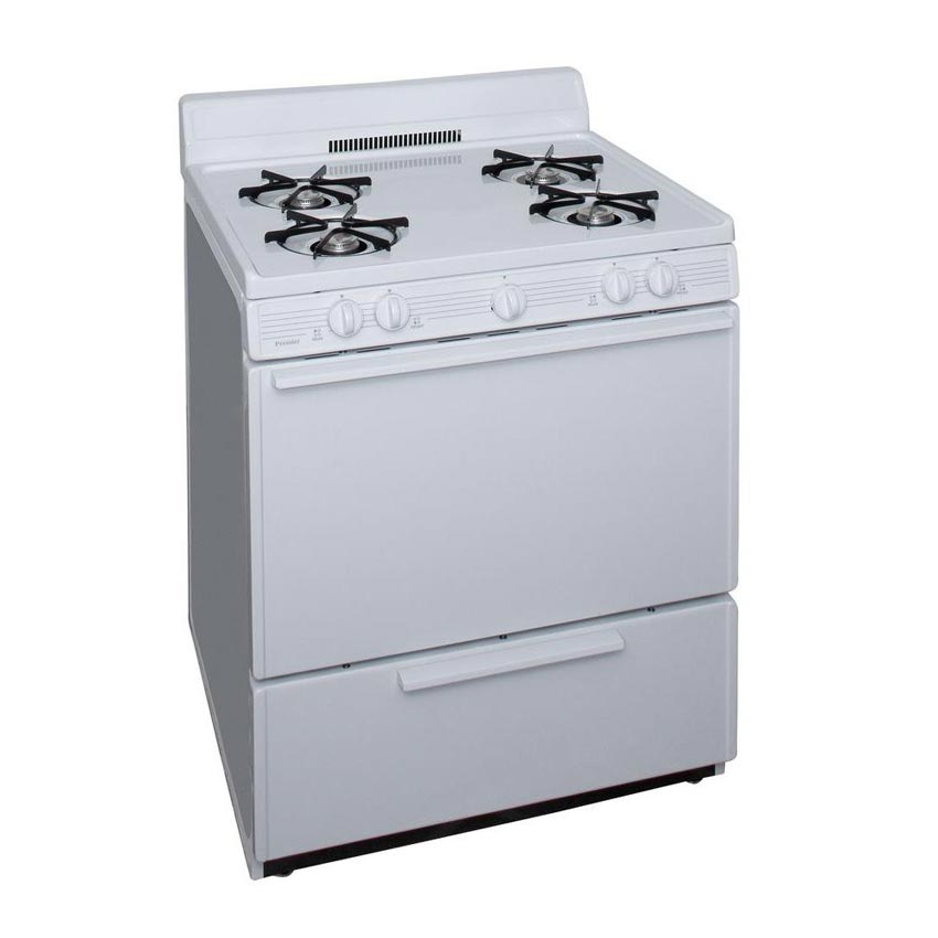 Premier 30 in. 3.91 cu. ft. Freestanding Gas Range in White