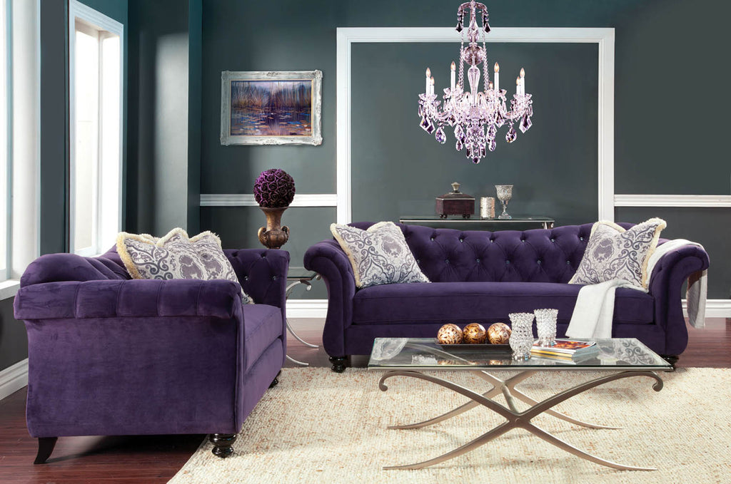 2 Pcs Traditional Sofa Set