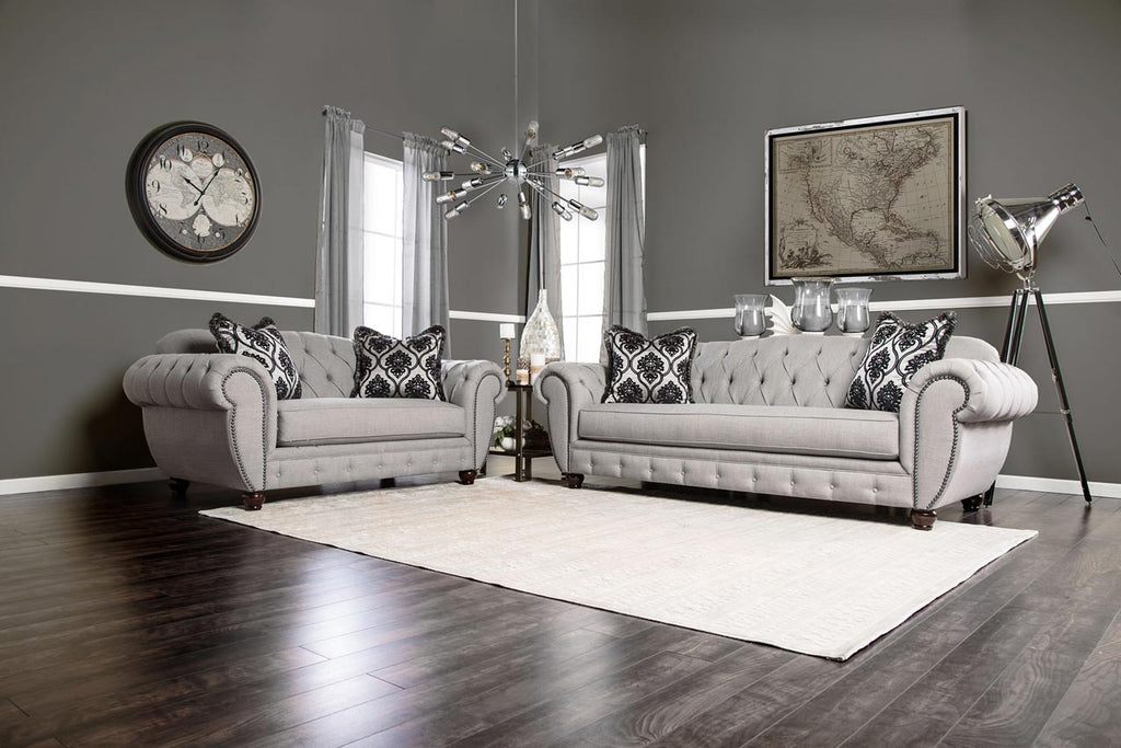 2 Pcs Tufted Back Sofa Set