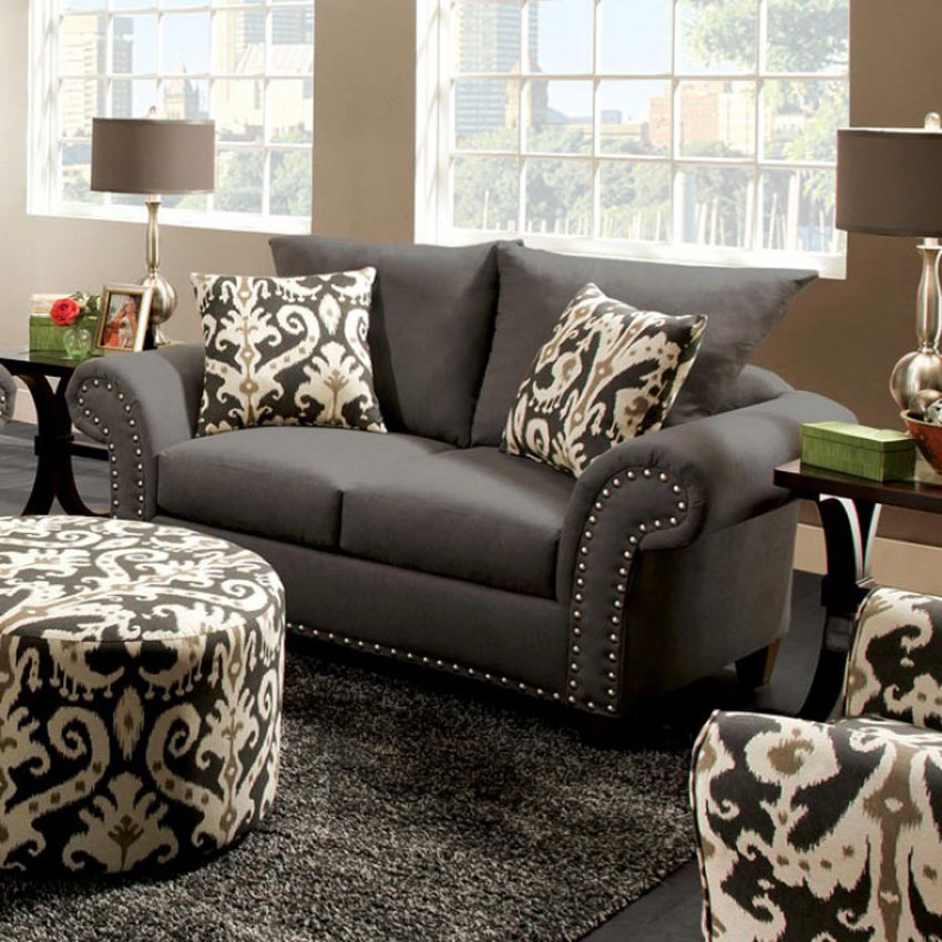 Grey Transitional Love Seat