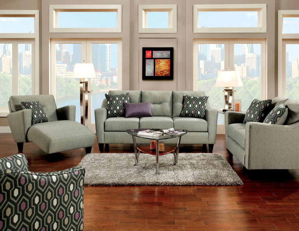 2 Pcs Gray Modern Sofa Set