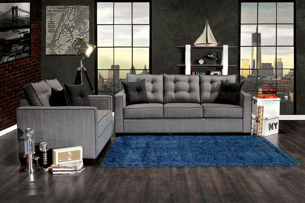 2 Pcs Gray Sofa Set