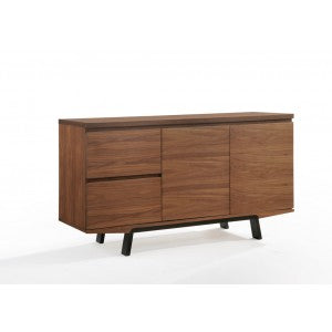 Modrest Quinn Modern Walnut & Black Buffet