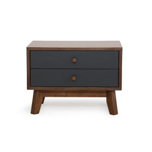 Nova Domus Dali Modern Grey & Walnut Nightstand