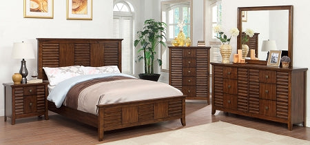 Walnut Finish Queen Bed Frame
