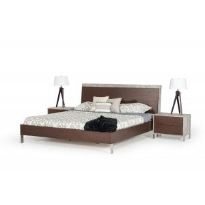 Nova Domus Conner Modern Dark Walnut & Concrete Bed