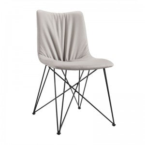 Naomi - Modern Grey Leatherette Dining Chair (Set of 2)