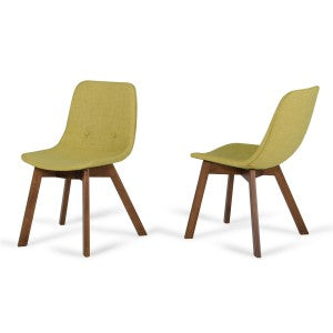 Laken - Modern Green Tea & Walnut Dining Chair (Set of 2)