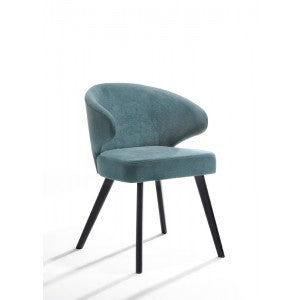 Modrest Quinn Modern Walnut & Black Dining Chair (Set of 2)