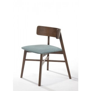 Modrest Travis Modern Blue & Walnut Dining Chair (Set of 2)