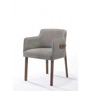 Modrest Jordan Modern Grey & Walnut Dining Chair (Set of 2)