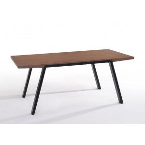 Modrest Quinn Modern Walnut & Black Dining Table