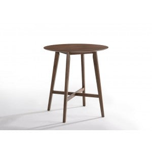 Modrest Candice Modern Round Walnut Bar Table