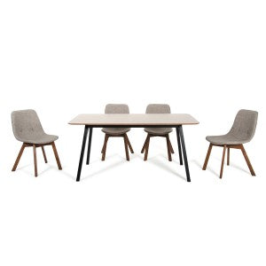 Modrest Laken Modern Walnut & Black Dining Table