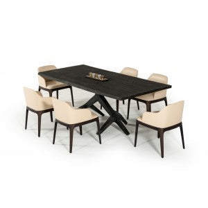 Modrest Moore Modern Aged Oak Live Edge Dining Table