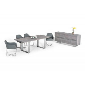 Modrest Murphy Modern Grey Aged Oak Dining Table