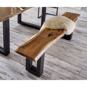 Modrest Taylor Modern Live Edge Wood Dining Bench