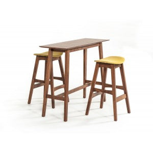 Modrest Steed Modern Walnut Bar Table Set